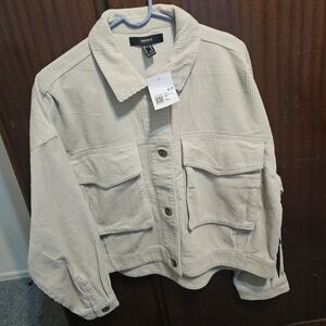 Forever 21 Corduroy Jacket - Cream XL